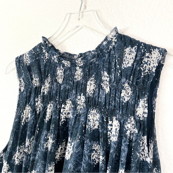 Joie High Neck Smocked Flowy Baltic Print Mini Dress Size 2X - Picture 5 of 11